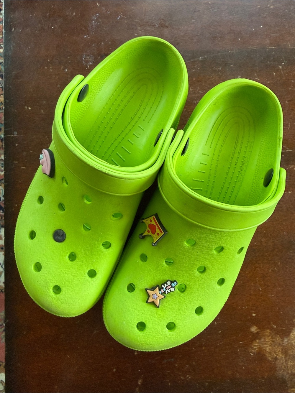 CROCS Women's Neon Lime Green Platform Clogs